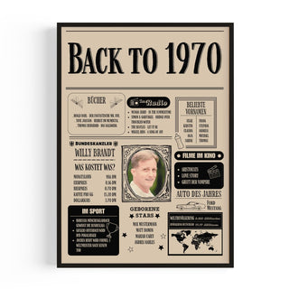 Personalisiertes Poster – Back to 1970