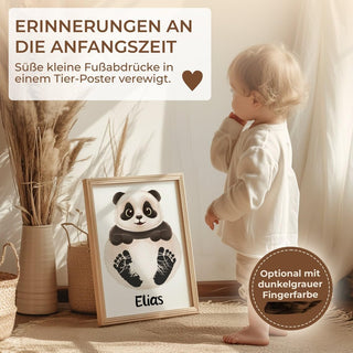 Personalisiertes Poster – Baby Fußabdruck Motiv Panda