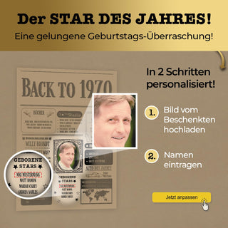 Personalisiertes Poster – Back to 1970