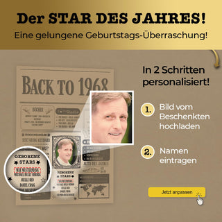 Personalisiertes Poster – Back to 1968