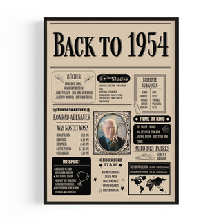 Personalisiertes Poster – Back to 1954