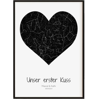 Personalisiertes Poster – Unser erster Kuss