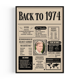 Personalisiertes Poster – Back to 1974