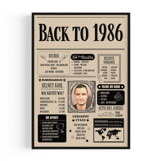 Personalisiertes Poster – Back to 1986