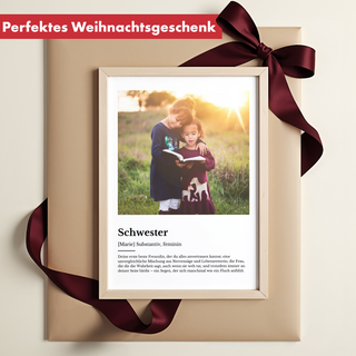 Personalisiertes Poster – Definition Schwester