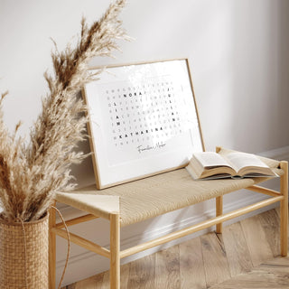 Personalisiertes Poster – Familien Wortsuche Querformat