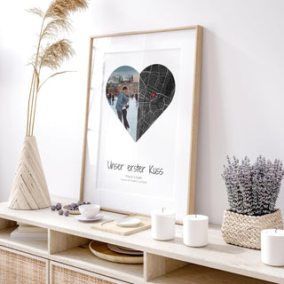 Personalisiertes Poster – Unser erster Kuss mit Foto