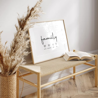 Personalisiertes Poster – Familie Poster mit Herz