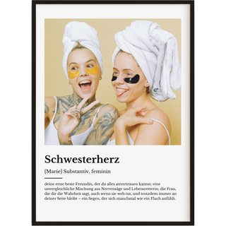 Personalisiertes Poster – Definition Schwesterherz