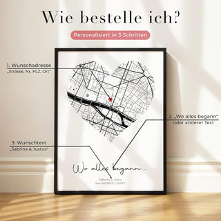 Personalisiertes Poster – Wo alles begann mit Koordinaten