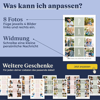 Personalisiertes Poster – 8Foto Collage PAPA