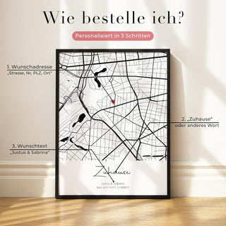 Personalisiertes Poster – Zuhause mit Koordinaten