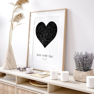 Personalisiertes Poster – Unser erster Kuss