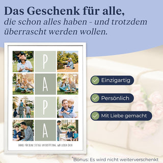 Personalisiertes Poster – 8Foto Collage PAPA