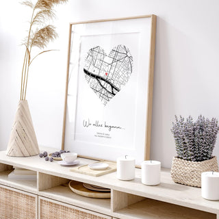 Personalisiertes Poster – Wo alles begann mit Koordinaten