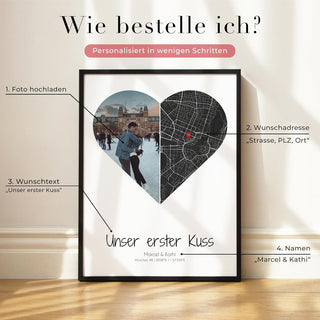 Personalisiertes Poster – Unser erster Kuss mit Foto