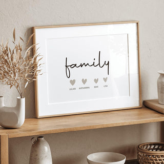Personalisiertes Poster – Familie Poster mit Herz