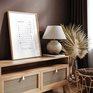 Personalisiertes Poster – Familien Wortsuche Hochformat