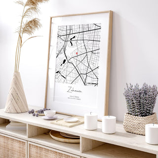 Personalisiertes Poster – Zuhause mit Koordinaten