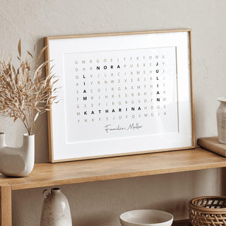 Personalisiertes Poster – Familien Wortsuche Querformat