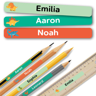 Personalisierte Namensaufkleber – Dinosaurier