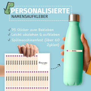 Personalisierte Namensaufkleber – Blumen