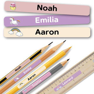 Personalisierte Namensaufkleber – Rosa