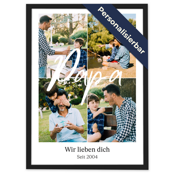 Personalisiertes Poster – 4Foto Collage PAPA