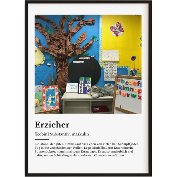 Personalisiertes Poster – Definition Erzieher