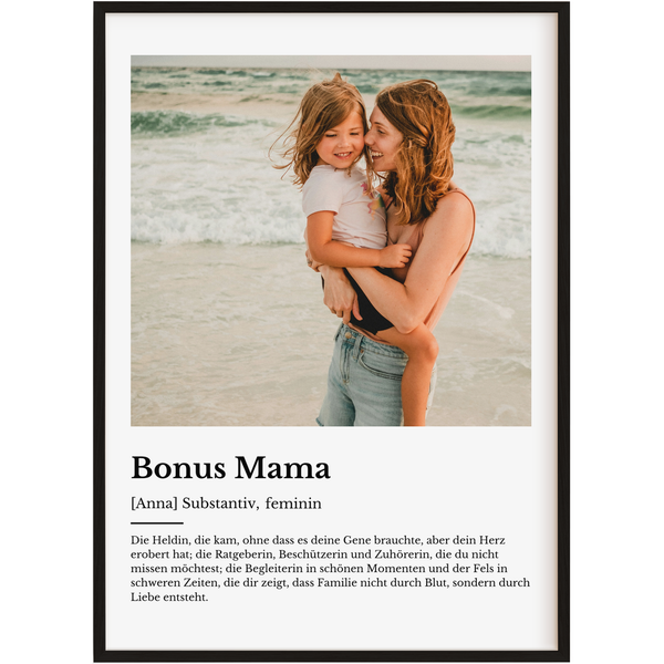 Personalisiertes Poster – Definition Bonus Mama