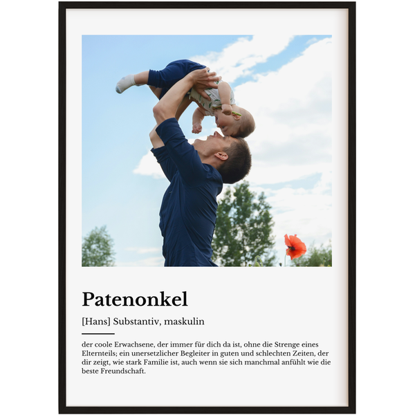Personalisiertes Poster – Definition Patenonkel