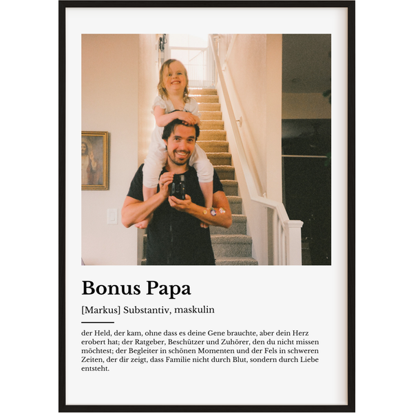 Personalisiertes Poster – Definition Bonus Papa