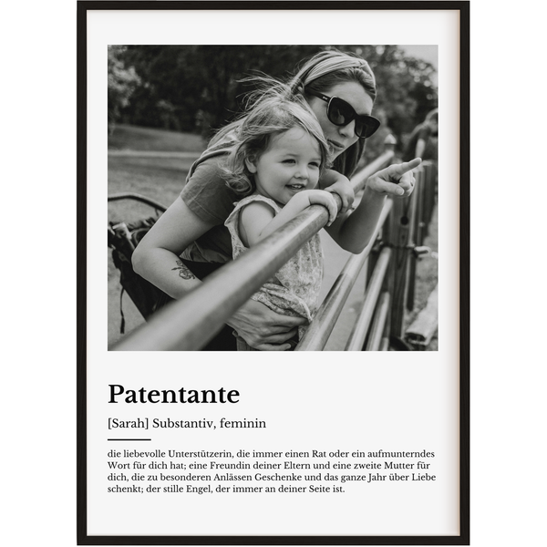 Personalisiertes Poster – Definition Patentante