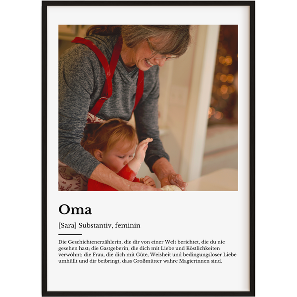 Personalisiertes Poster – Definition Oma