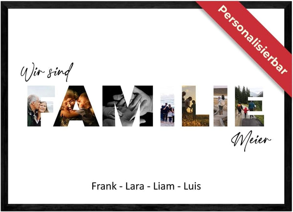 Personalisiertes Poster – Foto Collage Familie