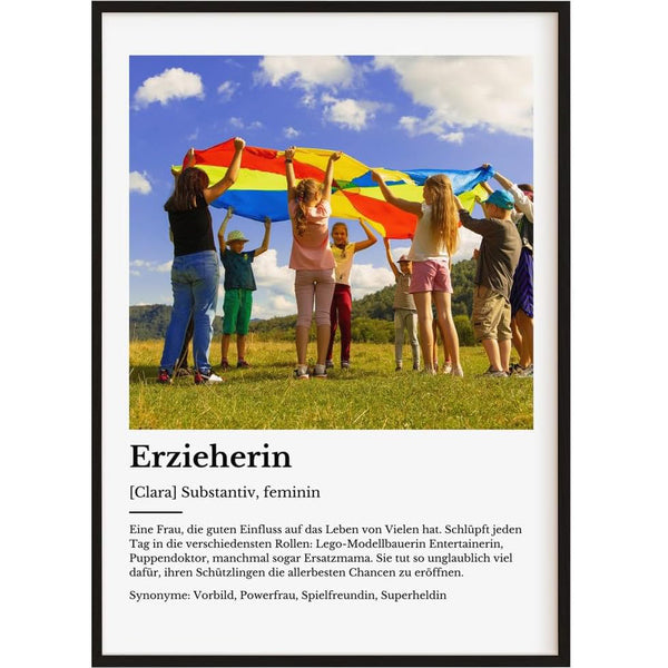 Personalisiertes Poster – Definition Erzieherin
