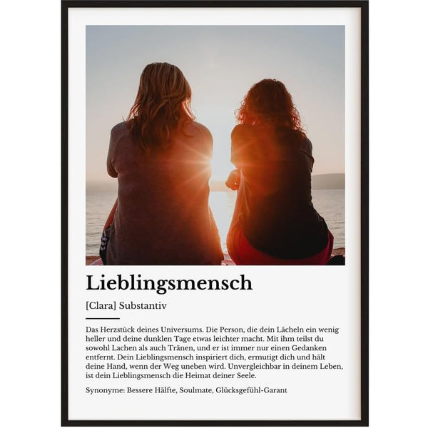 Personalisiertes Poster – Definition Lieblingsmensch