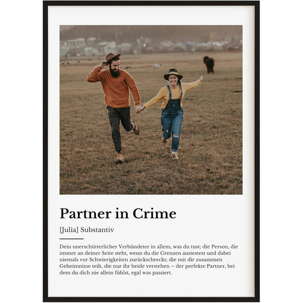 Personalisiertes Poster – Definition Partner in Crime